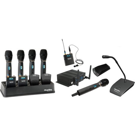 CLEARONE COMMUNICATIONS Wireless Gooseneck/Podium Cardioid Microphone w/ 2.4 Ghz Rf Band,  910-6102-181